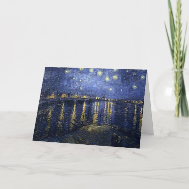 Van Gogh Starry natt över Rhonen Kort (Framsida)