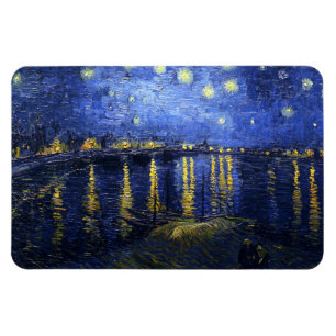 Van Gogh Starry natt över Rhonen Magnet