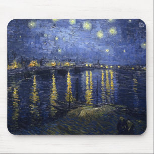 Van Gogh Starry natt över Rhonen Musmatta