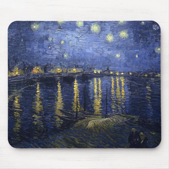 Van Gogh Starry natt över Rhonen Musmatta (Framsidan)