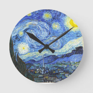 Van Gogh Starry Natt Rund Klocka