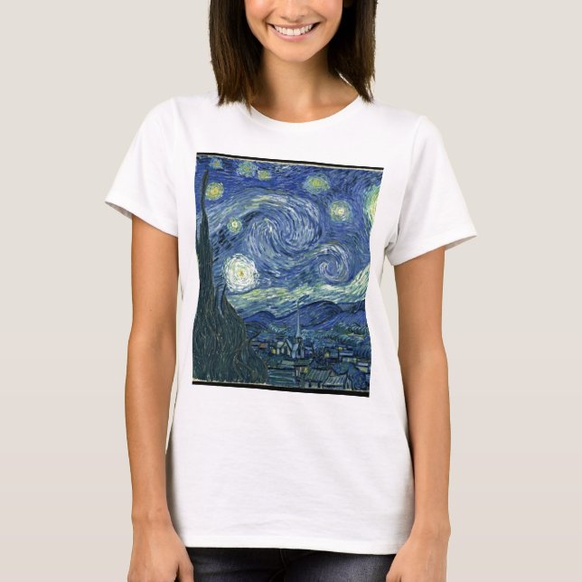 Van Gogh Starry Natt T-shirt (Framsida)