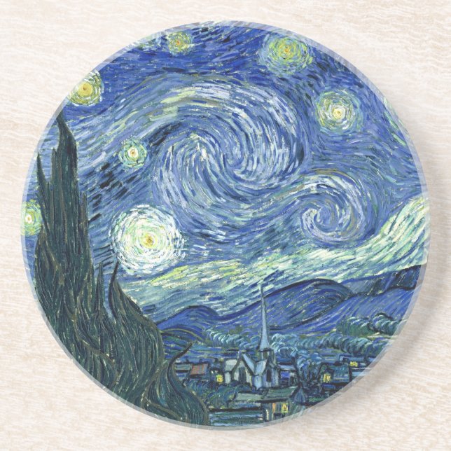 Van Gogh - Starry Natt Underlägg Sandsten (Framsidan)