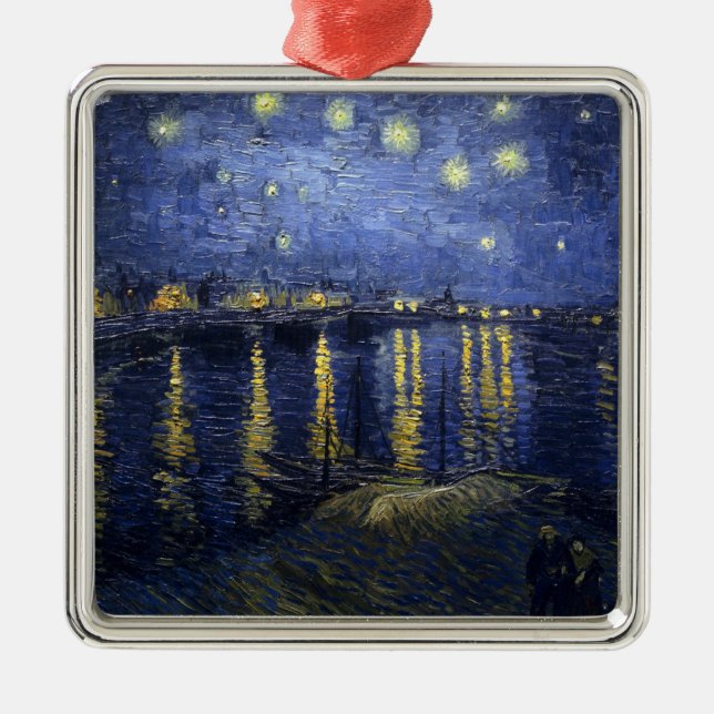 Van Gogh, Starry Natten, 1888 Julgransprydnad Metall (Framsidan)