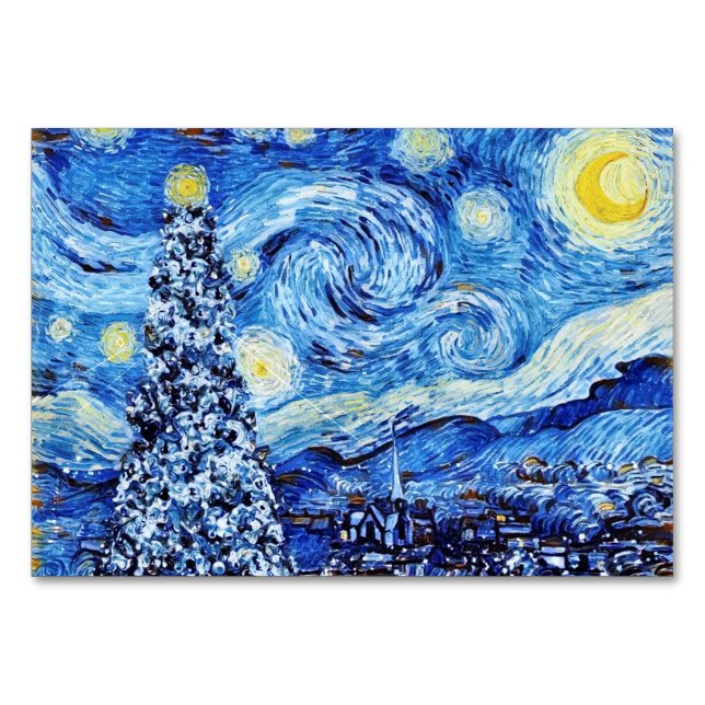 Van Gogh - Starry Natten - julkort Bord Bordsnummer (Framsidan)