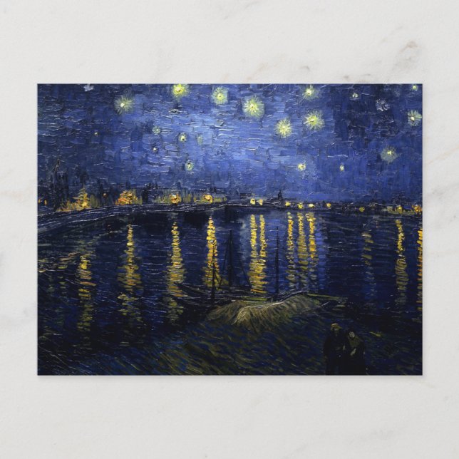 Van Gogh Starry Natten om Rhone Fine Art Vykort (Framsida)