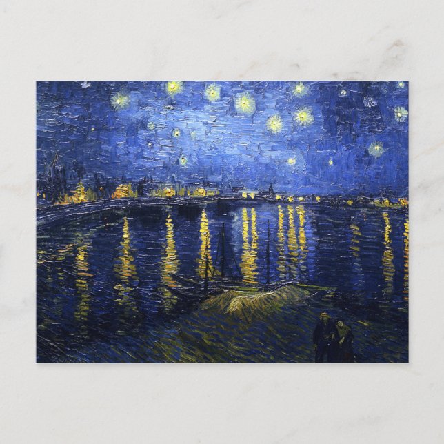 Van Gogh Starry Natten om Rhone-vykortet Vykort (Framsida)