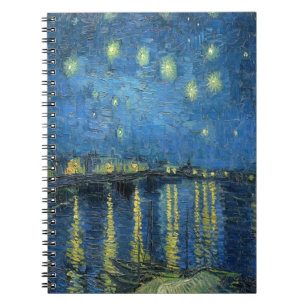 Van Gogh Starry Natten över Rhone Anteckningsbok