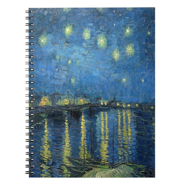 Van Gogh Starry Natten över Rhone Anteckningsbok (Framsidan)