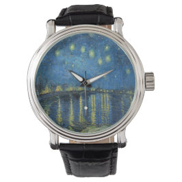 Van Gogh Starry Natten över Rhone Armbandsur