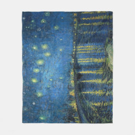 Van Gogh Starry Natten över Rhone Fleecefilt