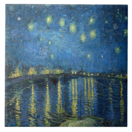 Van Gogh Starry Natten över Rhone Kakelplatta