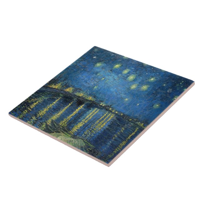 Van Gogh Starry Natten över Rhone Kakelplatta (Sidan)