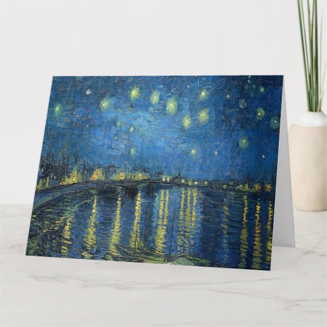Van Gogh Starry Natten över Rhone Kort (Framsida)
