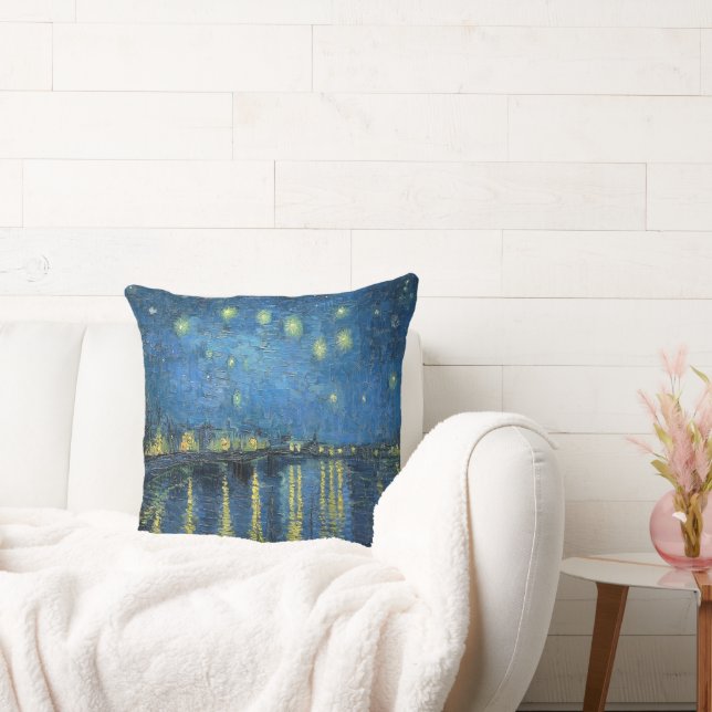 Van Gogh Starry Natten över Rhone Kudde (Soffa)