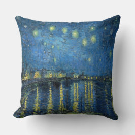 Van Gogh Starry Natten över Rhone Kudde