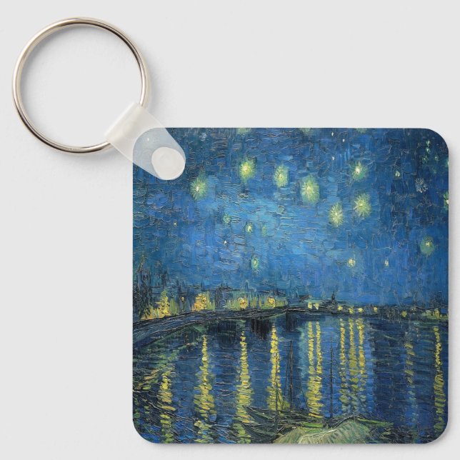 Van Gogh Starry Natten över Rhone Nyckelring (Framsida)