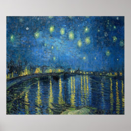 Van Gogh Starry Natten över Rhone Poster