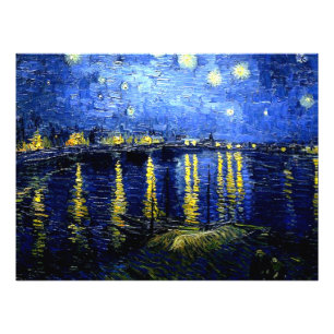 Van Gogh - Starry Natten över Rhone-Poster Fototryck