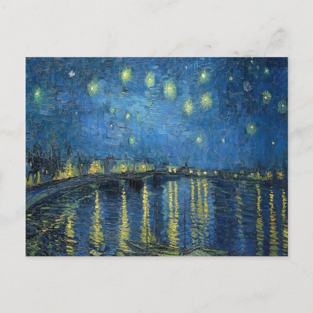 Van Gogh Starry Natten över Rhone Vykort (Framsida)