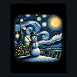 Van Gogh Starry Nattjul Snögubbe Winter Sno Poster<br><div class="desc">Van Gogh Starry Nattjul Snögubbe Winter Snowy Natt</div>