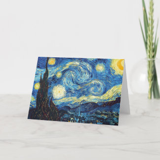 Van Gogh Starry Nattmappat gratulationskort Kort