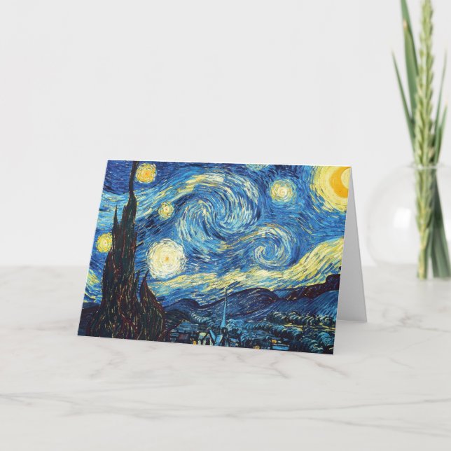 Van Gogh Starry Nattmappat gratulationskort Kort (Framsida)