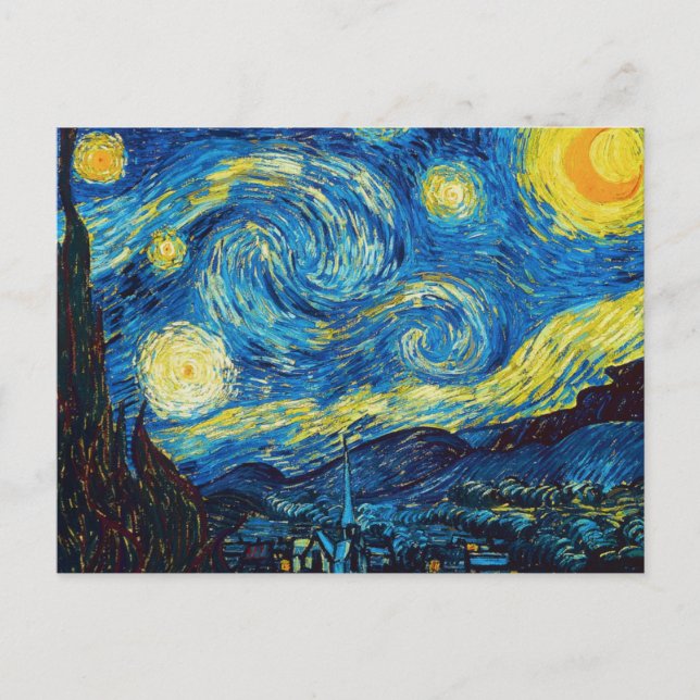 Van Gogh Starry Nattvykort Vykort (Framsida)