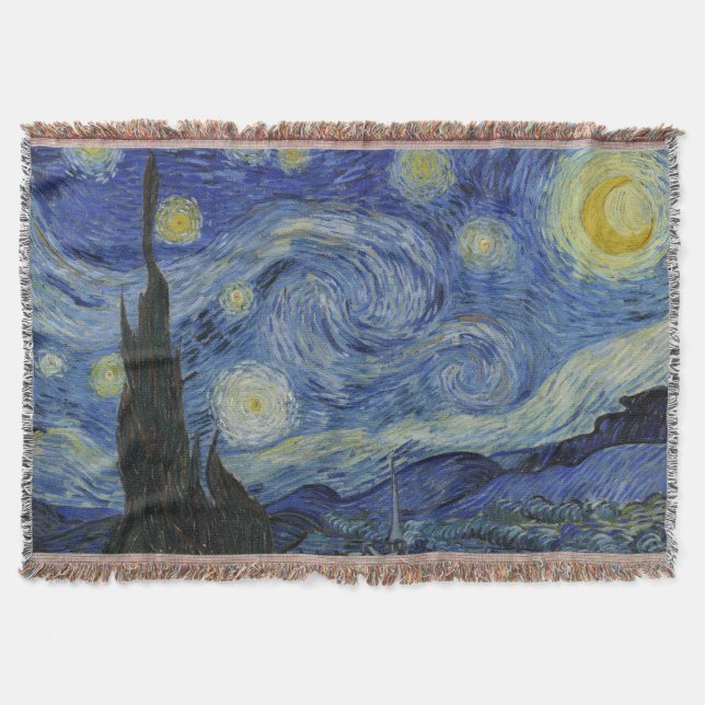 Van Gogh, Starry Nigh, klassisk målning Filt (Framsidan)