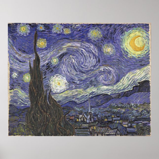 van Gogh - Starry Night (1889) Poster (Framsidan)