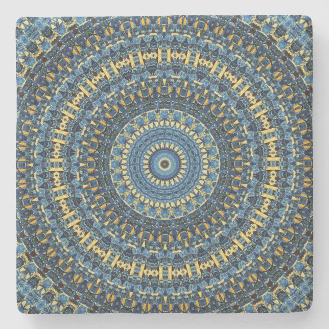 Van Gogh Starry Night Abstrakt Groovy Boho Mandala Stenunderlägg (Framsidan)