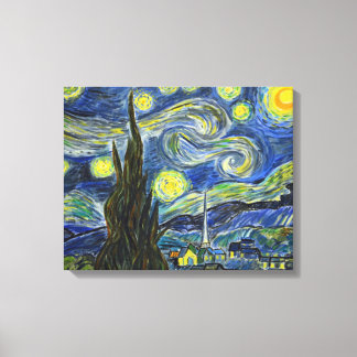 Van Gogh Starry Night. Akryl på arbetsyta. Canvastryck