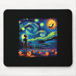 Van Gogh Starry Night Alien Man Halloween Fall Pum Musmatta