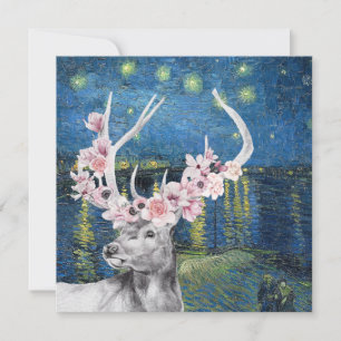 Van Gogh Starry Night and Flower Stag Compilation Kort