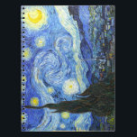 VAN GOGH Starry Night Anteckningsbok<br><div class="desc">"van gogh vincent",  stjärnkväll,  "berömd tavla",  vintage,  stjärnor,  himlar,  "bra art",  blått</div>