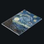 Van Gogh Starry Night Anteckningsbok Med Spiral<br><div class="desc">Vincent Van Gogh Starry Night-mästerverk,  vintage av nutida produkter från Zazilicious</div>