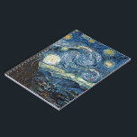 Van Gogh Starry Night Anteckningsbok Med Spiral<br><div class="desc">Vincent Van Gogh Starry Night-mästerverk,  vintage av nutida produkter från Zazilicious</div>