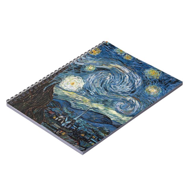 Van Gogh Starry Night Anteckningsbok Med Spiral (Vänstra Sidan)