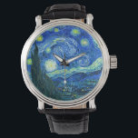 Van Gogh Starry night Armbandsur<br><div class="desc">Van Goghs berömd,  "Starry Natt". Under sin vistelse på Saint Remy-asyl på 1880-talet skildrade van Gogh det rullande backe och cypress träd som han såg från sitt fönster. Digitalt utökat med PixDezines. Copyright © 2008-2016 PixDezines.com™ och PixDezines™ på zazzle.com. Alla rättigheter förbehållna.</div>