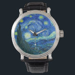 Van Gogh Starry night Armbandsur<br><div class="desc">Van Goghs berömd,  "Starry Natt". Under sin vistelse på Saint Remy-asyl på 1880-talet skildrade van Gogh det rullande backe och cypress träd som han såg från sitt fönster. Digitalt utökat med PixDezines. Copyright © 2008-2016 PixDezines.com™ och PixDezines™ på zazzle.com. Alla rättigheter förbehållna.</div>