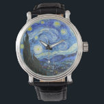 VAN GOGH Starry Night Armbandsur<br><div class="desc">"van gogh vincent",  stjärnkväll,  "berömd tavla",  vintage,  stjärnor,  himlar,  "bra art",  blått</div>