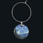 VAN GOGH Starry Night Berlock Vinglas<br><div class="desc">"van gogh vincent",  stjärnkväll,  "berömd tavla",  vintage,  stjärnor,  himlar,  "bra art",  blått</div>