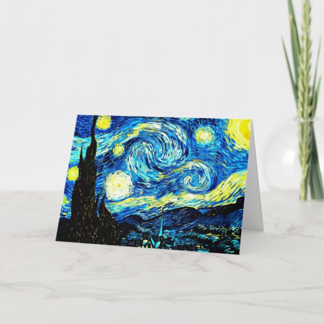 Van Gogh - Starry Night, berömd-tavla Kort (Framsida)