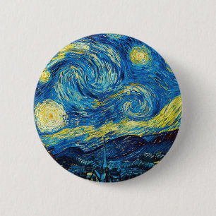Van Gogh Starry Night Button Knapp