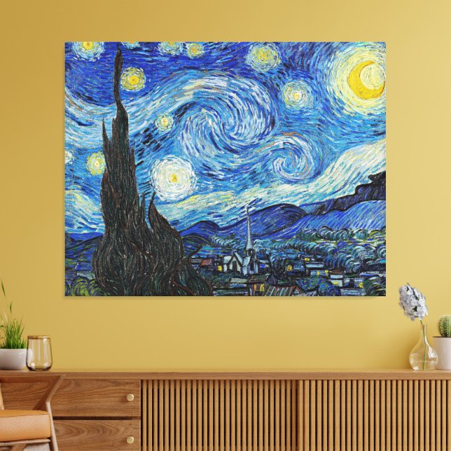Van Gogh - Starry Night Canvastryck (Insitu (Vardagsrum))