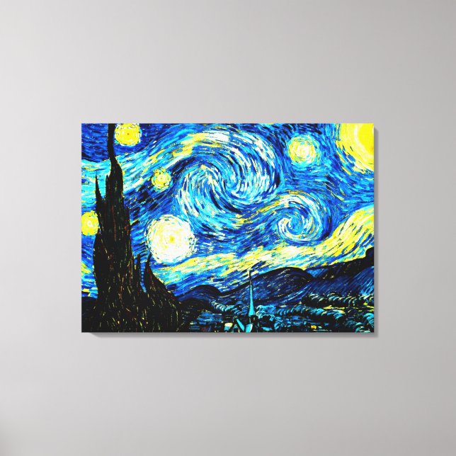 Van Gogh - Starry Night Canvastryck (Framsida)
