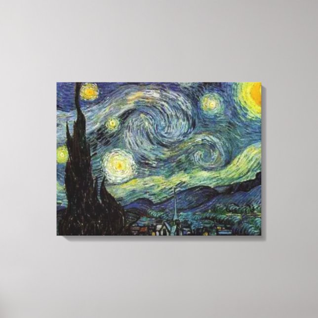Van Gogh Starry Night Canvastryck (Framsida)