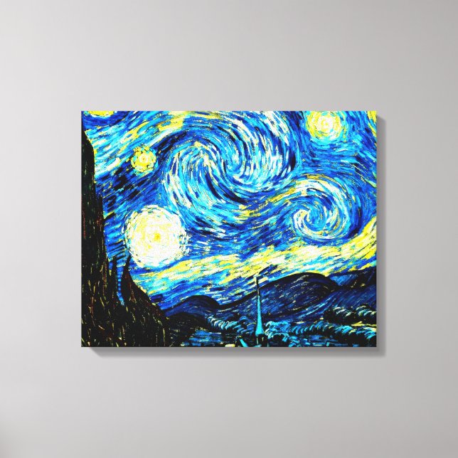 Van Gogh - Starry Night Canvastryck (Framsida)