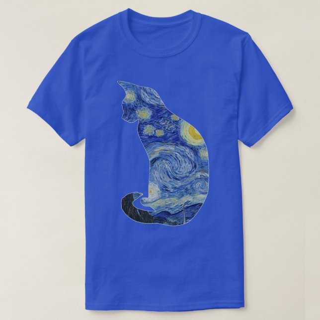 Van Gogh Starry Night Cat Art Van Gogh Painting Ae T Shirt (Design framsida)