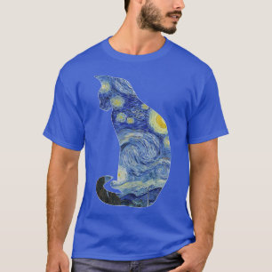 Van Gogh Starry Night Cat Art Van Gogh Painting Ae T Shirt